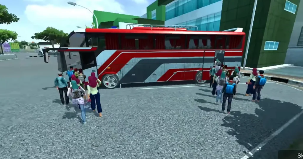 Passengers ride in the Bus BUSSID game